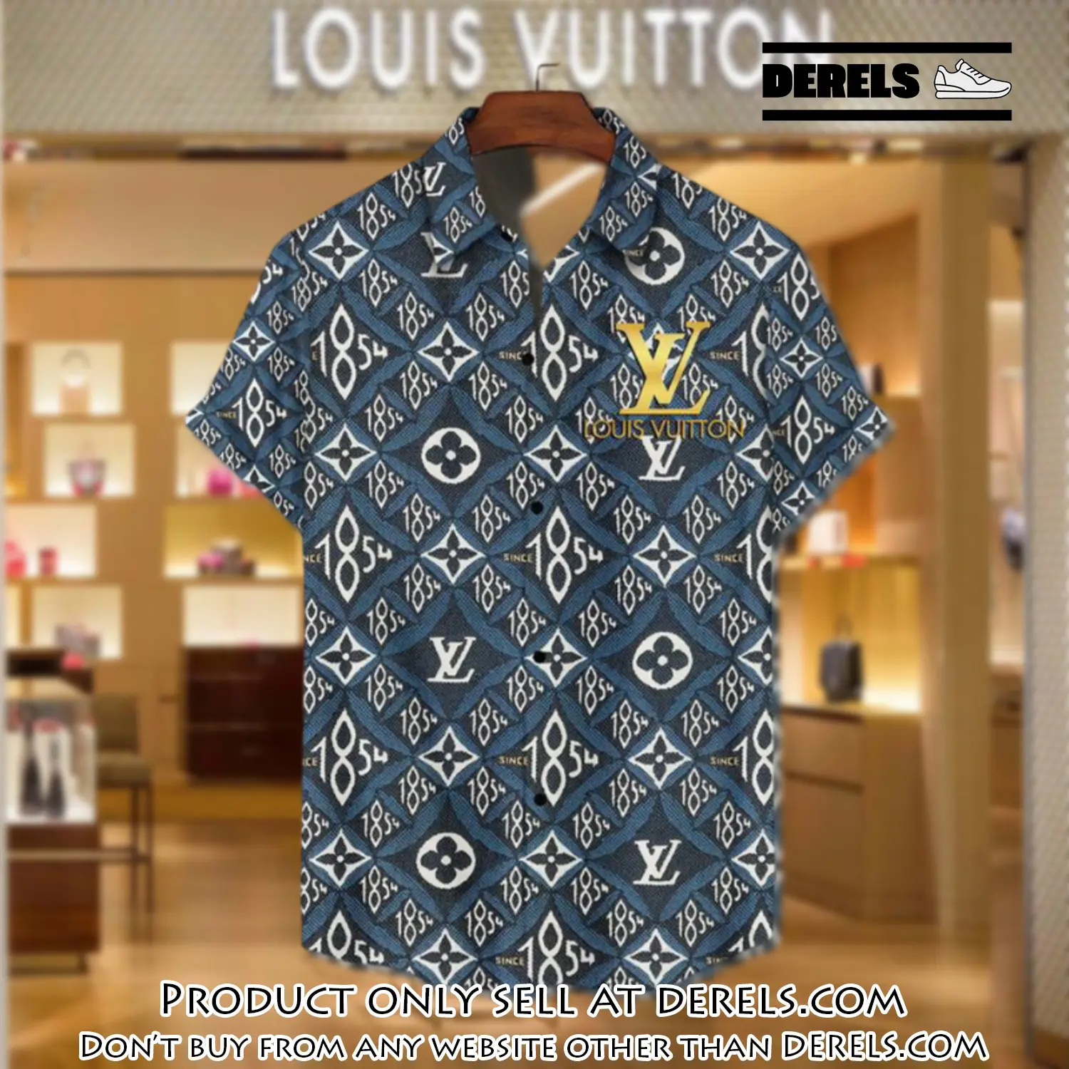 Lv louis vuitton luxury hawaiian shirt & short set lhs1194 dr1607475